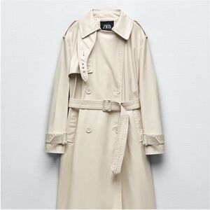 Zara Belted Vegan Leather Trench Coat